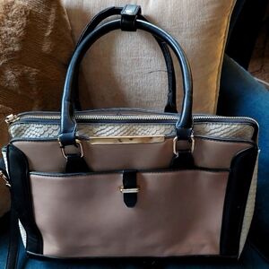 Madison West Black&Tan Handbag